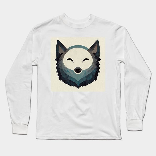 Cute Wolf Design Long Sleeve T-Shirt by RichieDuprey